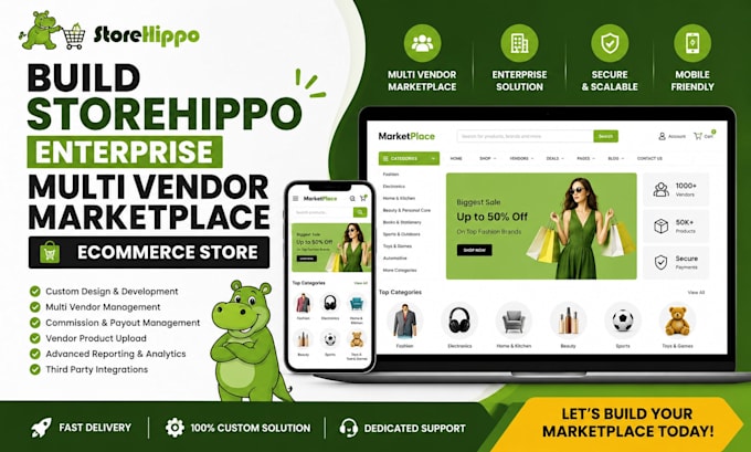 build storehippo enterprise multi vendor market place ecommerce store