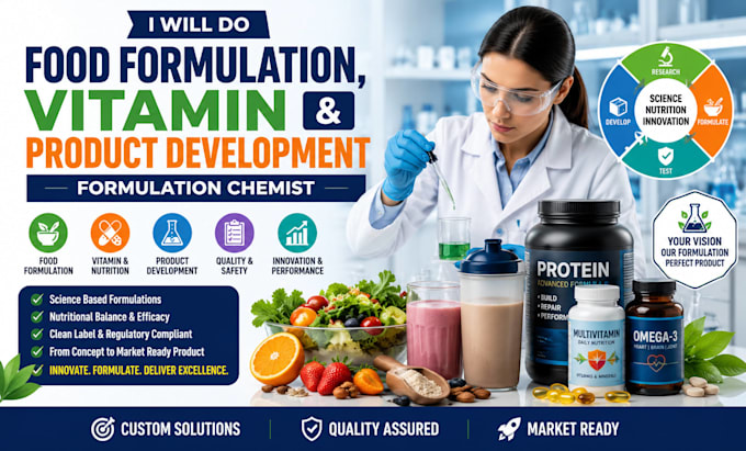 do food formulation, vitamin and product development formulation chemist