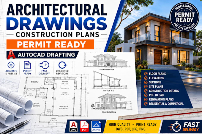 create architectural and construction drawings for city permit