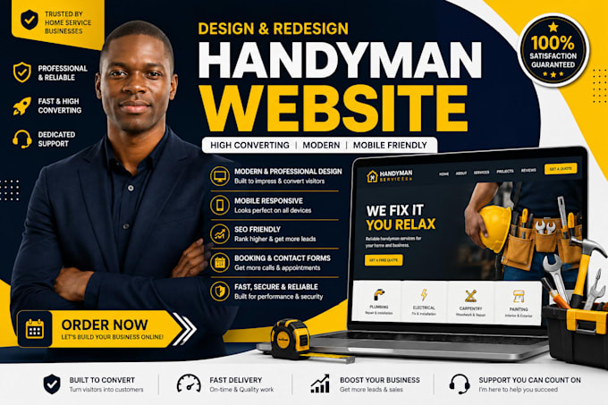 design handyman website roofing plumbing and construction service website