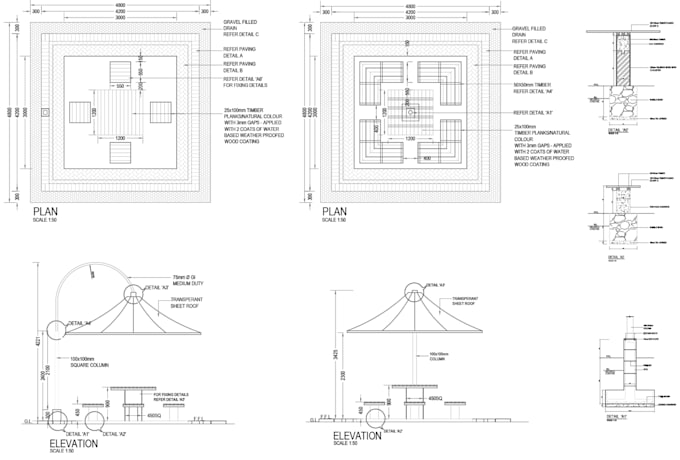 design a professional 2d landscape layout and planting plan, detail sections