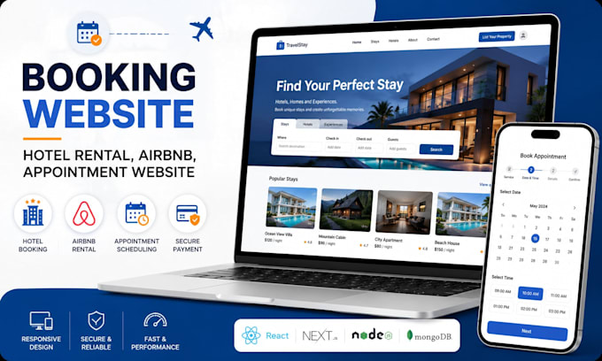 booking website, hotel rental, airbnb, appointment website