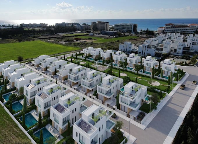 new housing development,villa community layout,master plan,urban property render