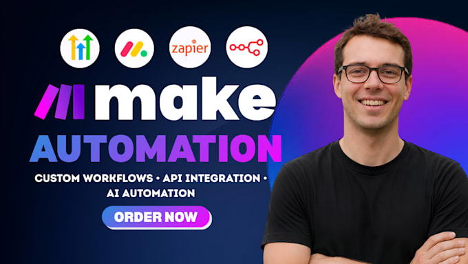 build make com automation, API integration, workflow, webhook and fix make com