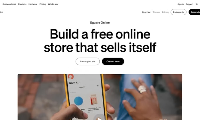 design square website, square online store or squarespace website design