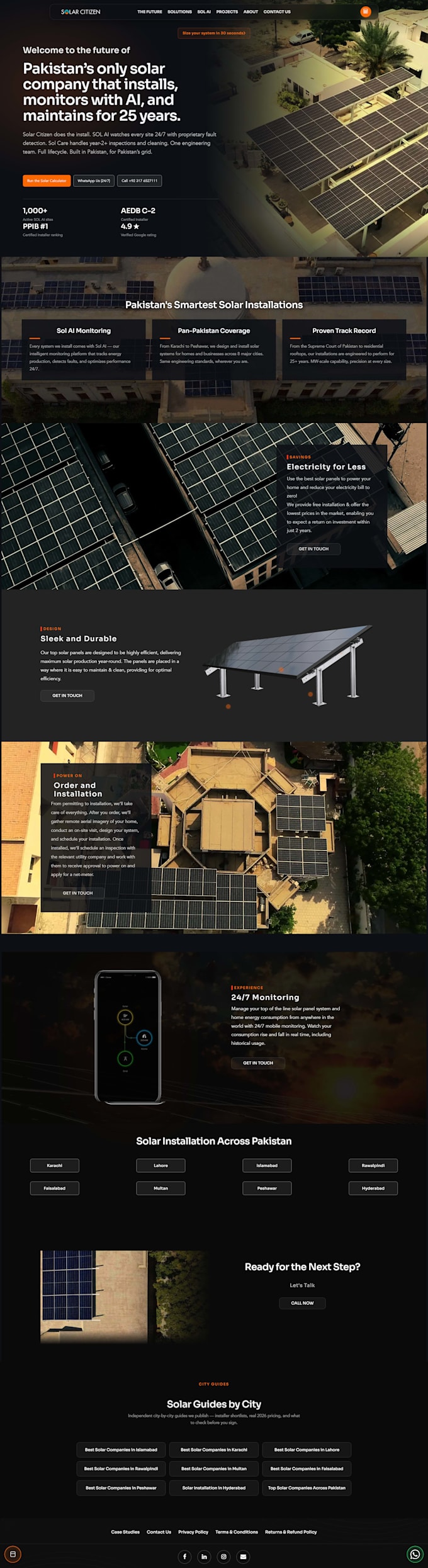 design a professional solar energy website for business