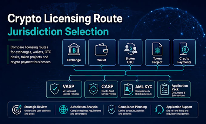 help with crypto vasp casp license roadmap worldwide