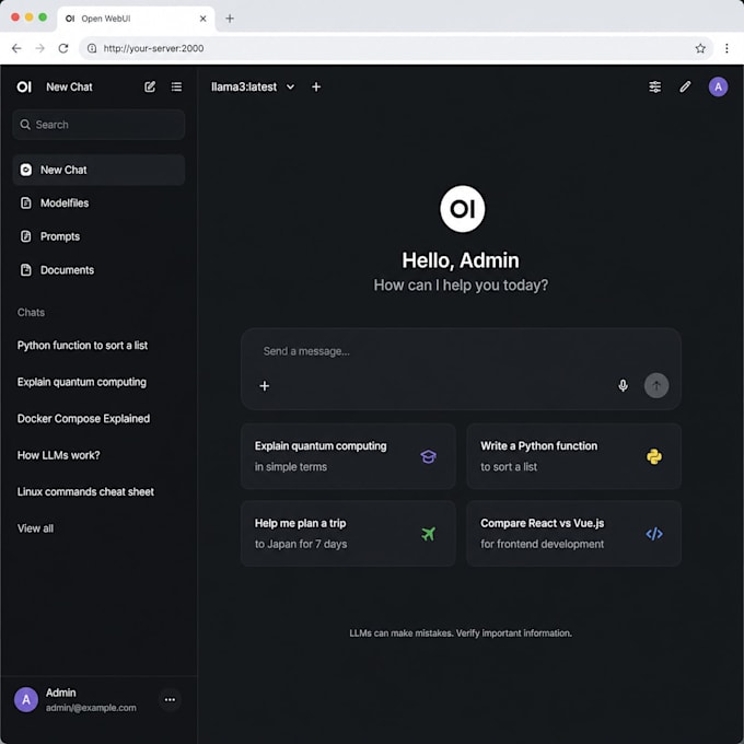 setup ollama server, deepseek, llama, gemma with open webui on vps
