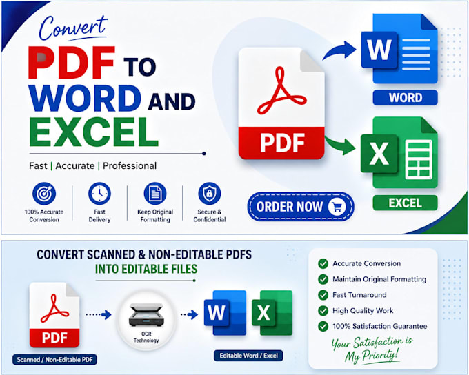 convert PDF to word and excel