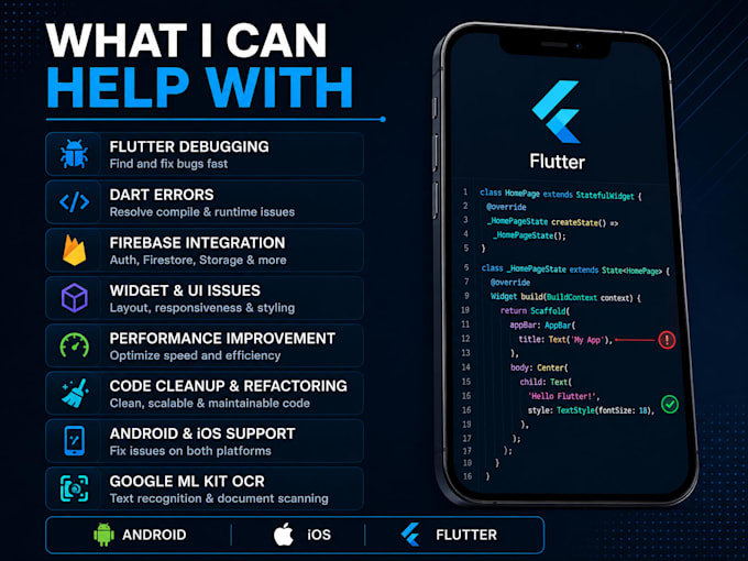 fix bugs in your flutter mobile app