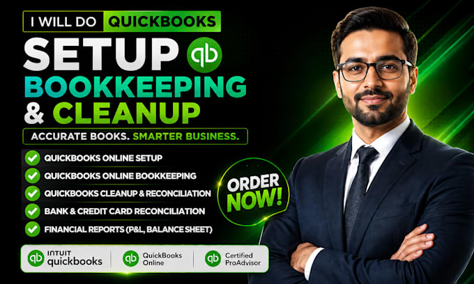 do quickbooks setup, quickbooks online bookkeeping and quickbooks clean up