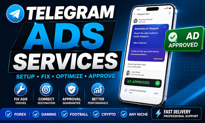fix telegram ad destination, bot, channels fix rejected ads, approve telegram ad