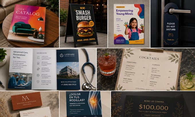 design brochures, flyers, catalogs and posters