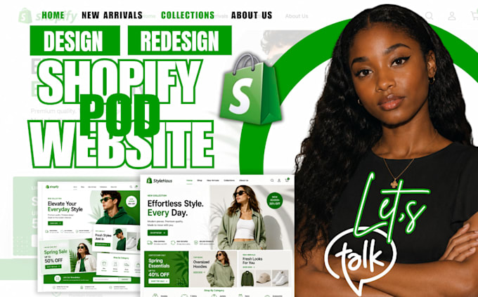 build shopify store design shopify pod website redesign ecommerce website