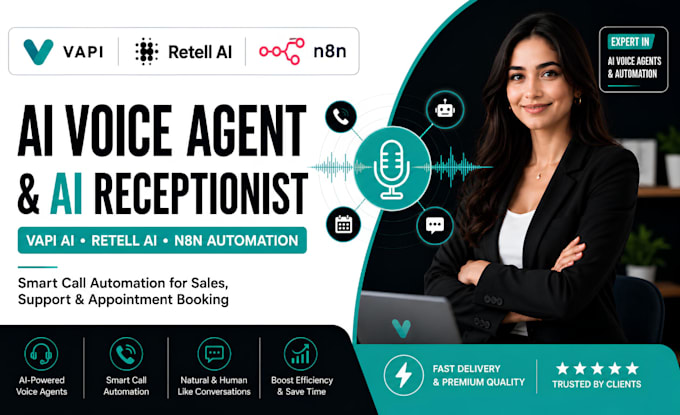build ai voice agent, ai receptionist using vapi ai, retell ai, n8n automation