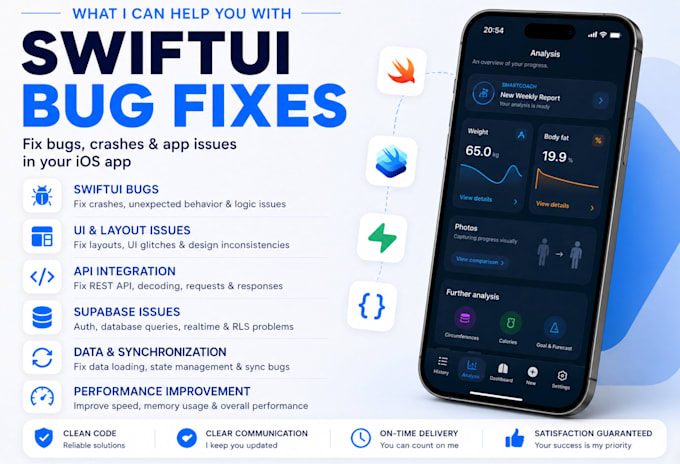 fix bugs and improve your swiftui ios app