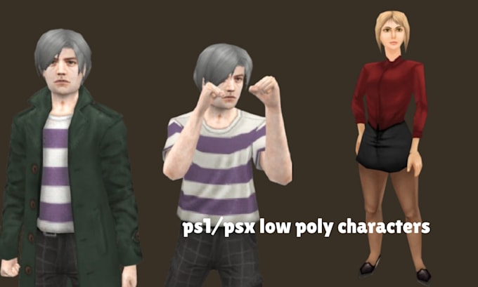 create rig texture animate low poly 3d models in psx ps1 ps2 n64 y2k styles