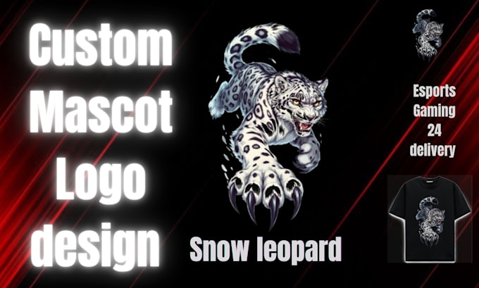 design custom snow leopard mascot logo