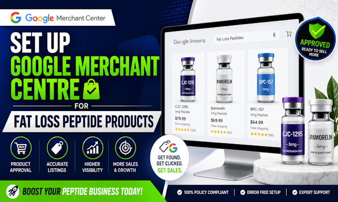 set up google merchant center for peptide and wellness woocommerce stores