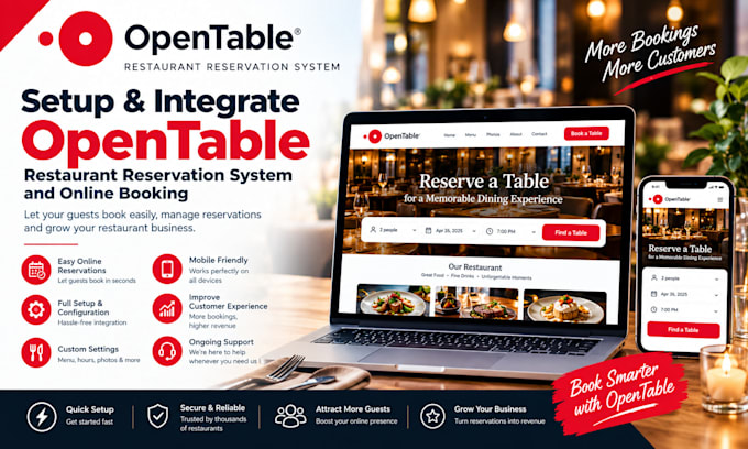 setup opentable restaurant reservation system and online booking