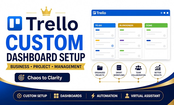 do custom trello dashboard setup business project management virtual assistant