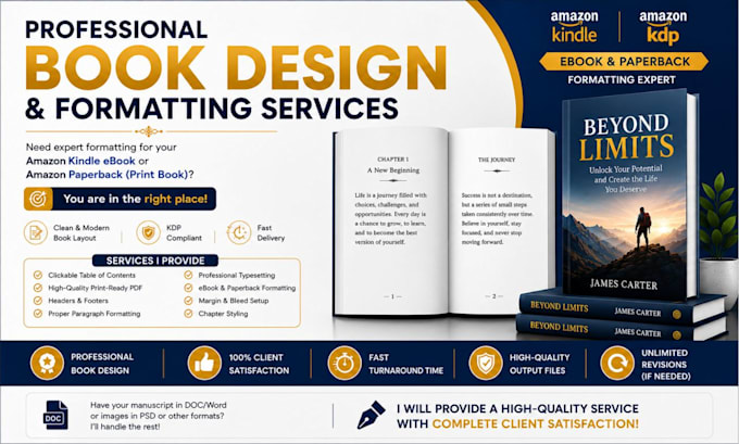 do book interior layout design ebook design formatting for amazon KDP
