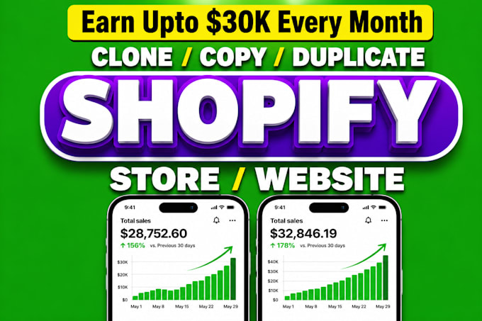 copy, clone, redesign or duplicate shopify stores