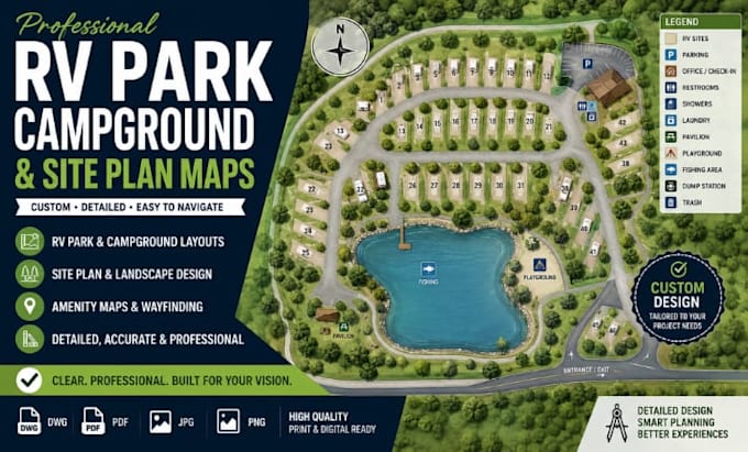 create professional rv park, campground, and site plan maps