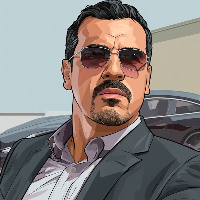 create a gta style vector cartoon portrait from your photo