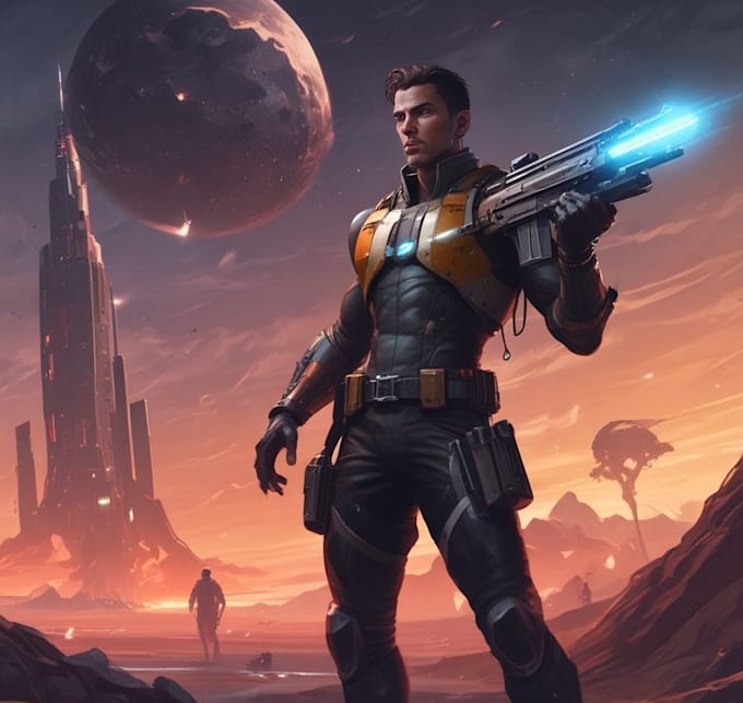 sci fi character illustration or sci fi character