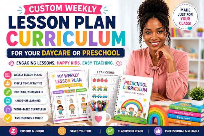 create a custom weekly lesson plan curriculum for your daycare or preschool
