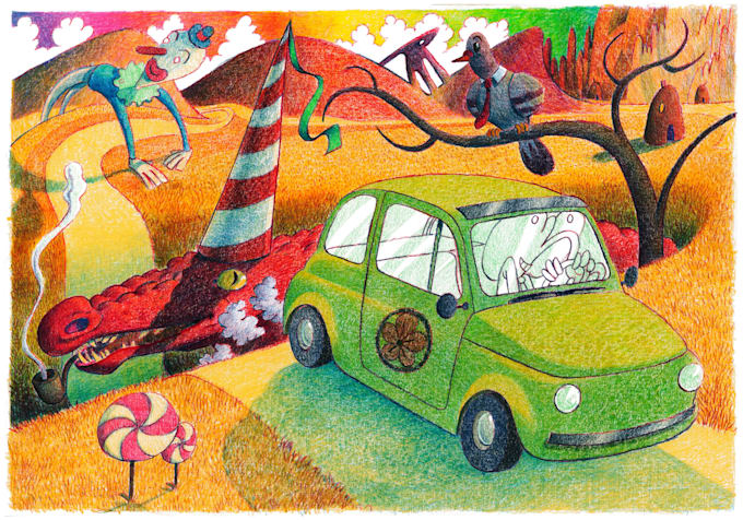 illustrate a panel with pastels