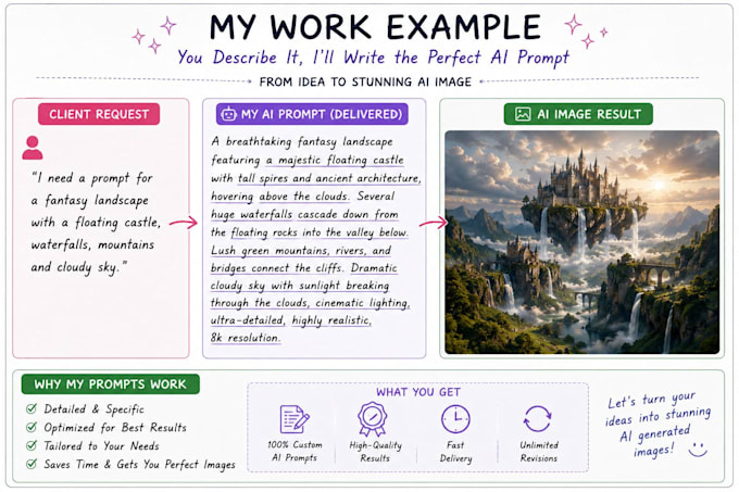 write high quality ai prompts and stunning ai generated images