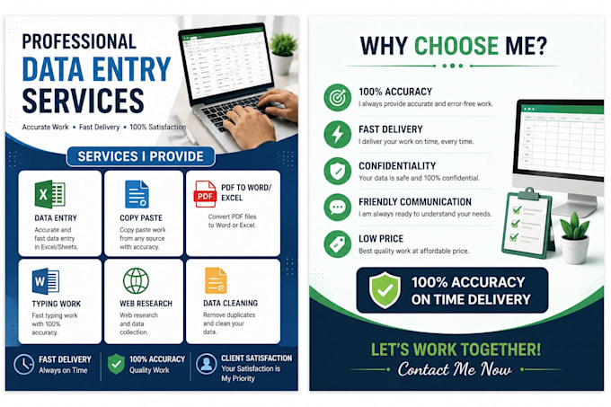 do past and accurate data entry, typing, copy paste work