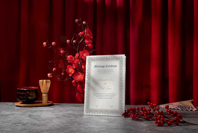design a professional and elegant marriage certificate