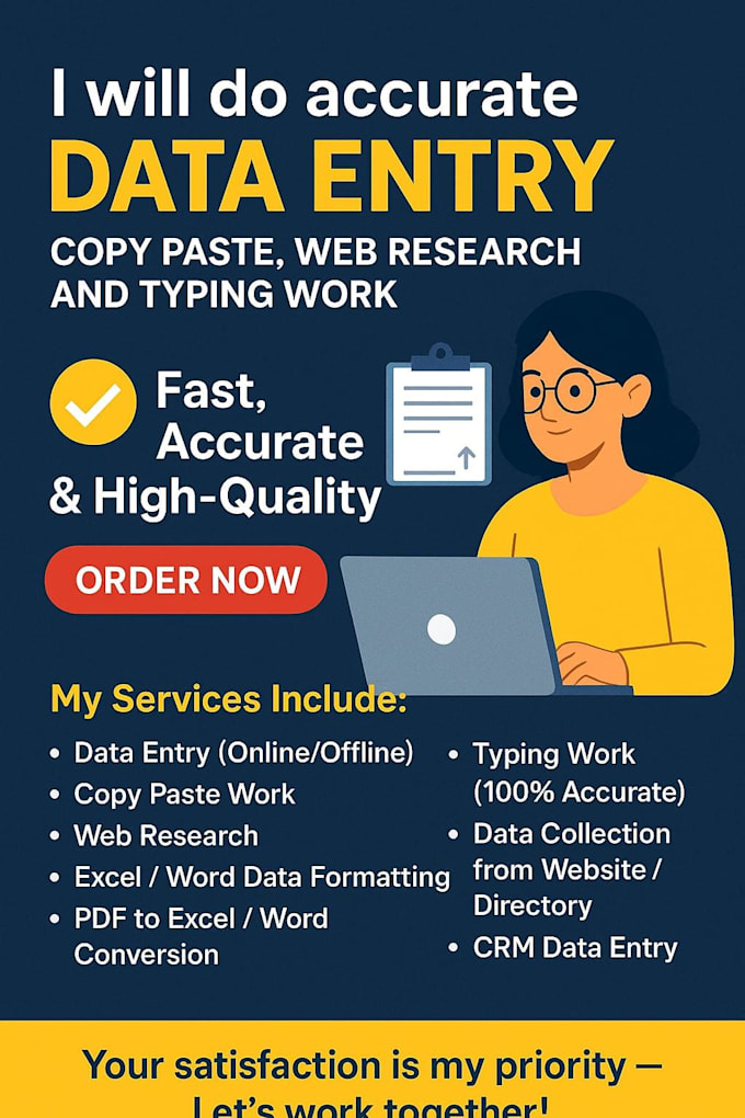 do copy typing, data entry, and microsoft office tasks