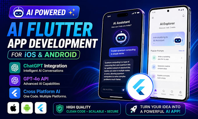 create custom ai flutter app for ios and android