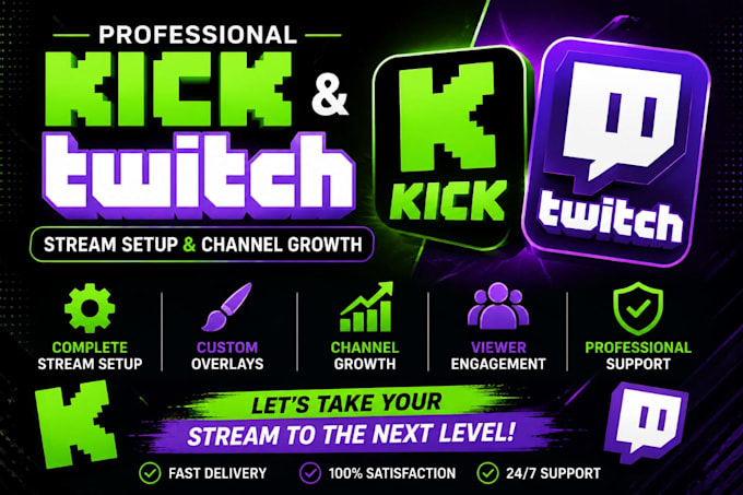 create a complete kick streamer channel setup