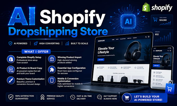 build an ai poweres shopify dropshipping store that convert