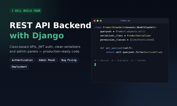 build a secure django rest API with jwt authentication