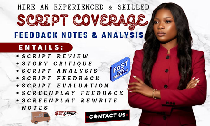 provide script notes script coverage screenplay and TV pilot, story development