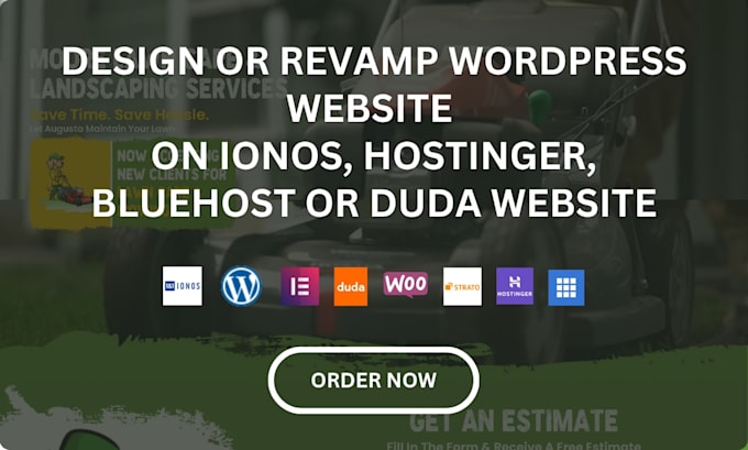 design or revamp wordpress website on ionos hostinger bluehost duda website