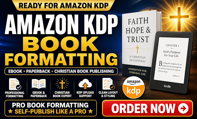 do amazon KDP ebook paperback formatting book uploading christain book formating