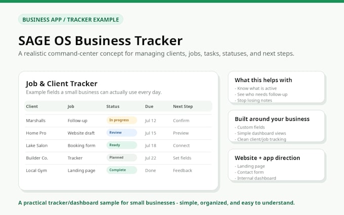 create a business website, dashboard, or simple web app