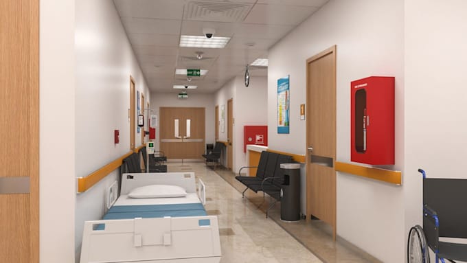 create professional 3d hospital design, medical clinic layout, and rendering