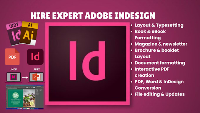do adobe indesign book formatting and book layout design