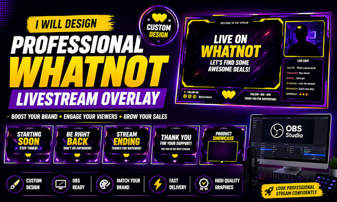 design a professional whatnot livestream overlay
