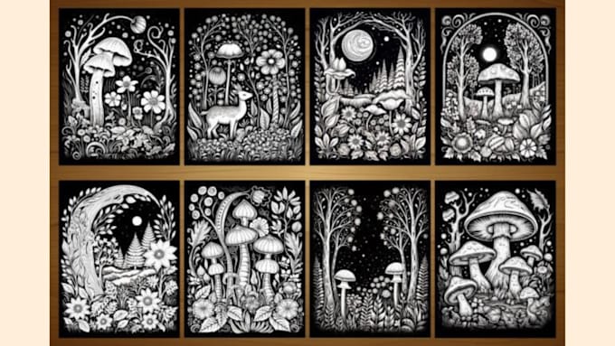 create custom monochrome coloring pages for etsy or kdp