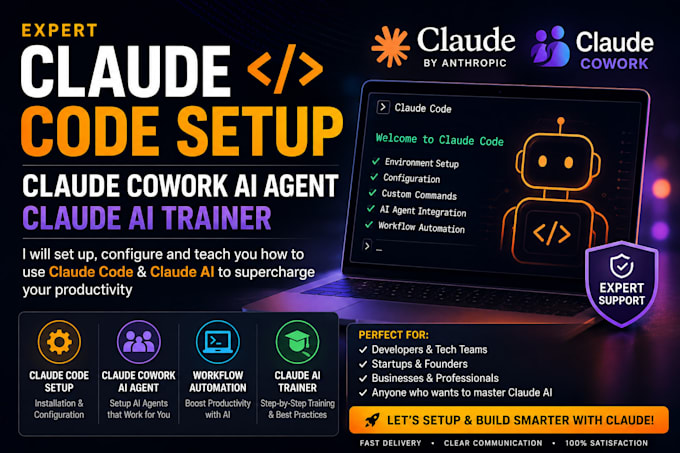 claude code  setup , claude coworker ai agent claude ai trainer