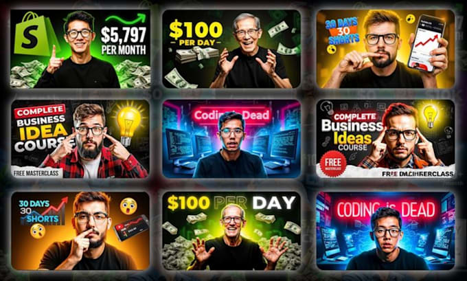 design catchy youtube thumbnail